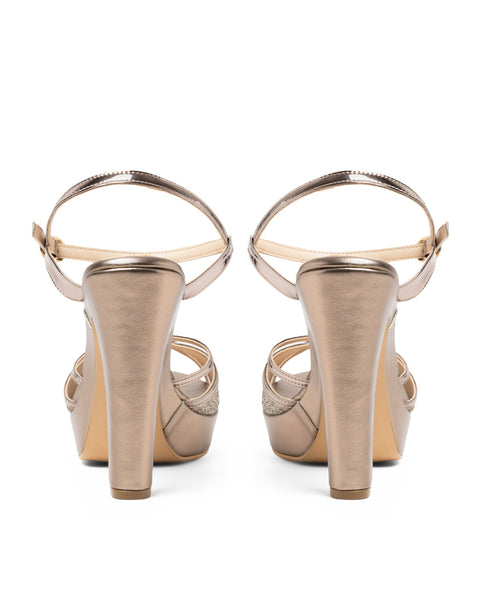 Sandalia Plataforma Seda Glitter 1086